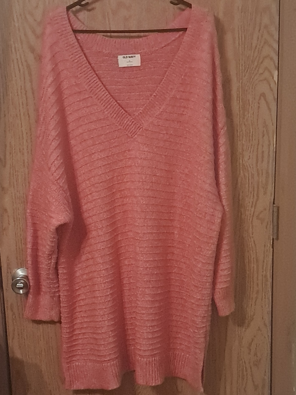 Old Navy Pink Oversized V-Neck Sweater